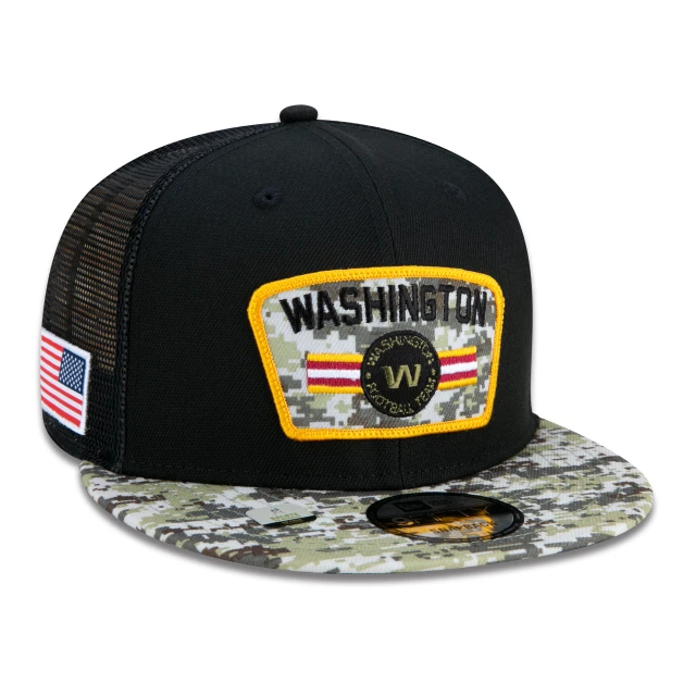 Boné 9FIFTY Trucker Washington Salute To Service NFL Snapback Aba Reta Preto