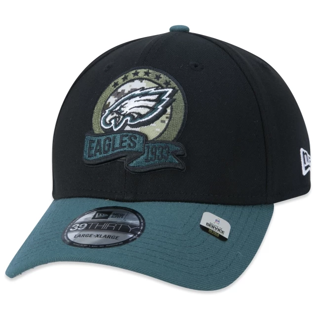 Boné 39THIRTY Philadelphia Eagles Salute To Service 2022 Stretch Fit