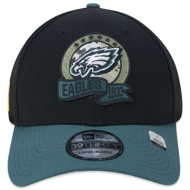 Boné 39THIRTY Philadelphia Eagles Salute To Service 2022 Stretch Fit