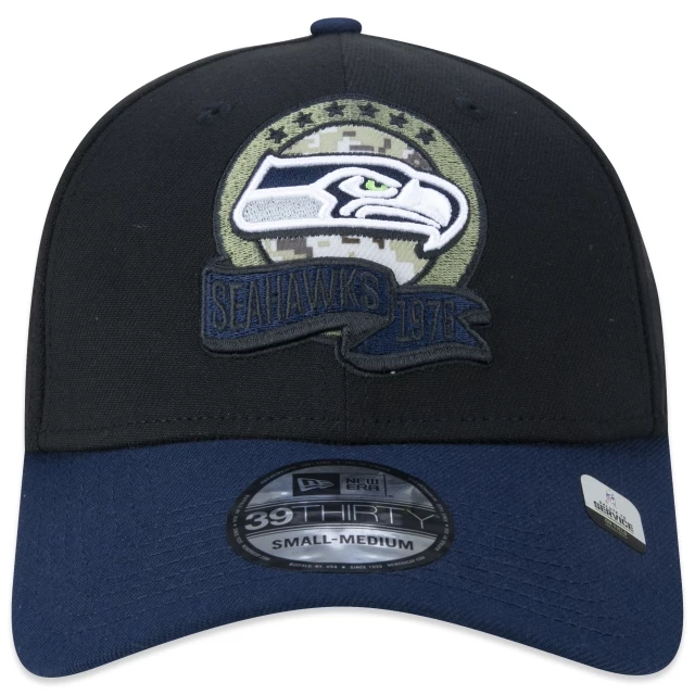 Boné 39THIRTY Seattle Seahawks Salute To Service 2022 Stretch Fit
