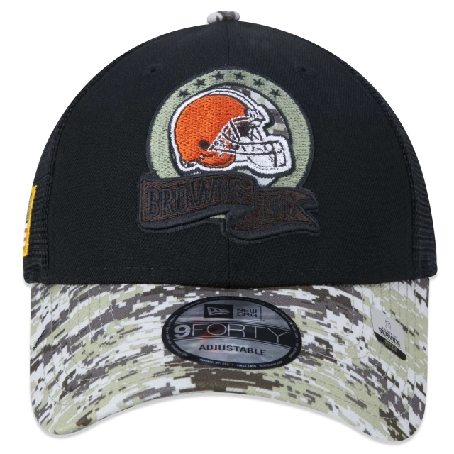 Boné 9FORTY Cleveland Browns Salute To Service 2022 Trucker Aba Curva
