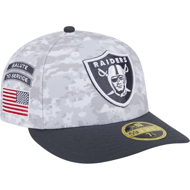 Boné 59FIFTY Fitted Low Profile Las Vegas Raiders NFL Salute To Service 2024-25