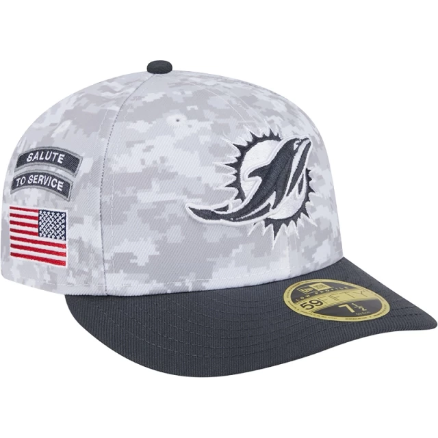 Boné 59FIFTY Fitted Low Profile Miami Dolphins NFL Salute To Service 2024-25