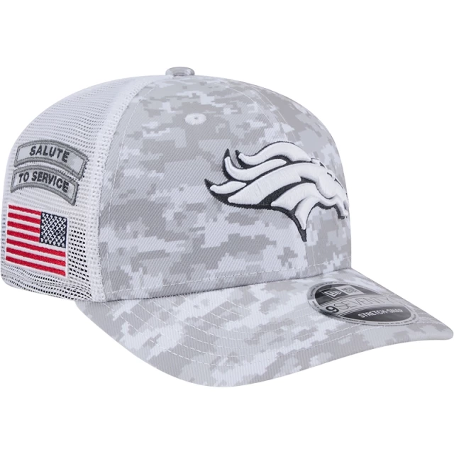 Boné 9SEVENTY Trucker Stretch Snap Denver Broncos NFL Salute To Service 2024-25