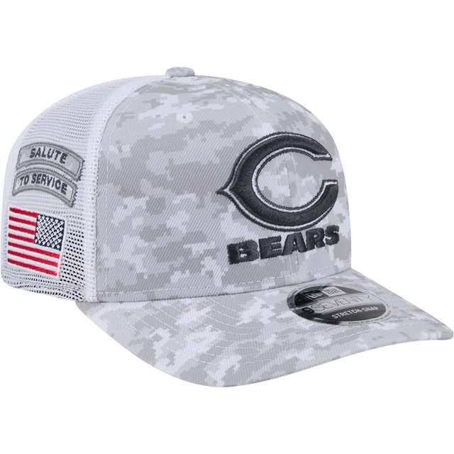 Boné 9SEVENTY Trucker Stretch Snap Chicago Bears NFL Salute To Service 2024-25