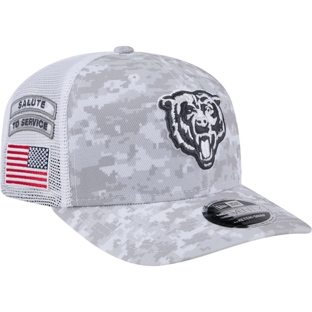 Boné 9SEVENTY Trucker Stretch Snap Chicago Bears NFL Salute To Service 2024-25