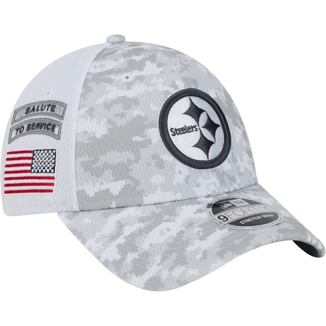 Boné 9FORTY Stretch Snap Pittsburgh Steelers NFL Salute To Service 2024-25