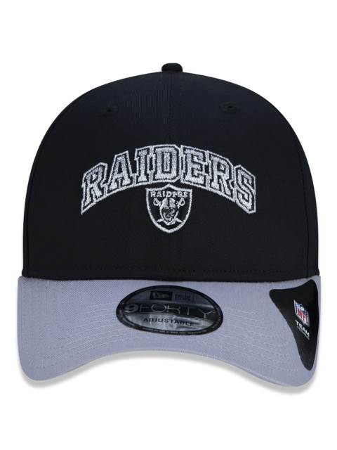 Boné 9FORTY Aba Curva Ajustável NFL Oakland Raiders Essentials One Color