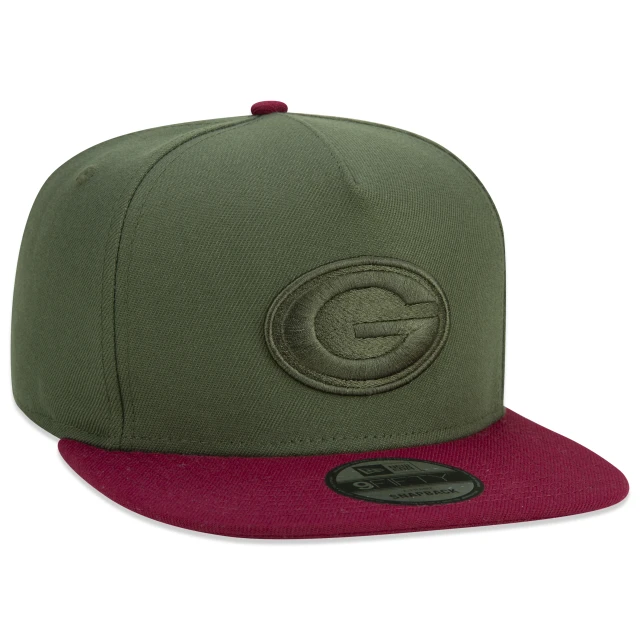 Boné 9FIFTY Original Fit A-Frame Snapback NFL Green Bay Packers Classic Aba Reta Verde