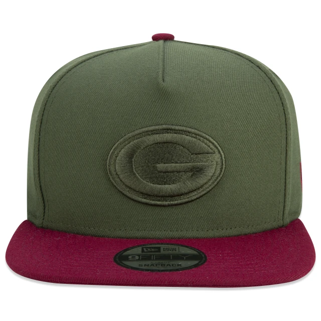 Boné 9FIFTY Original Fit A-Frame Snapback NFL Green Bay Packers Classic Aba Reta Verde