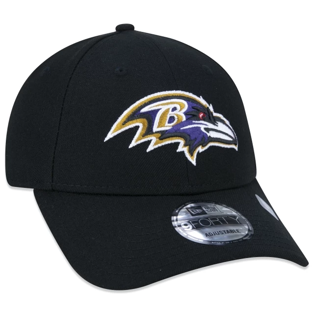 Boné 9FORTY Snapback NFL Baltimore Ravens Aba Curva Preto