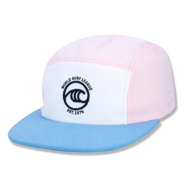 Boné Camper Oficial WSL Surfe Aba Reta Tricolor Rosa Azul Branco