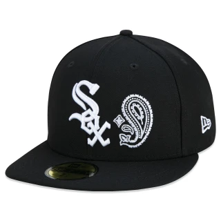 Boné 59FIFTY Chicago White Sox Patchwork Aba Reta Preto