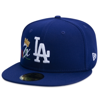 Boné 59FIFTY MLB Los Angeles Dodgers Crown Champs Aba Reta Fitted Azul