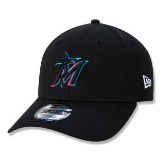 Boné 9FORTY Snapback Aba Curva Miami Marlins Team Color Time