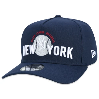 Boné 9FORTY A-Frame Snapback MLB New York Yankees Core Aba Curva Azul Marinho