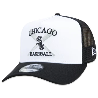Boné 9FORTY A-Frame Trucker Snapback MLB Chicago White Sox Core Aba Curva Branco/Preto