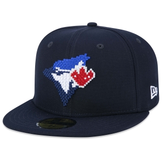 Boné 59FIFTY MLB Toronto Blue Jays Tecnologic Aba Reta Azul Marinho