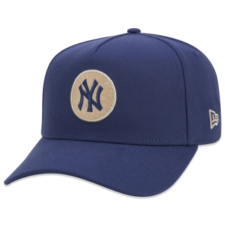 Boné 9FORTY A-Frame Snapback MLB New York Yankees Vintage Aba Curva Azul Marinho