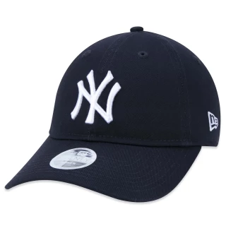 Boné Feminino 9TWENTY Strapback MLB New York Yankees Aba Curva Azul Marinho