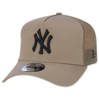 Boné 9FORTY A-Frame Trucker Snapback MLB New York Yankees Aba Curva Cáqui