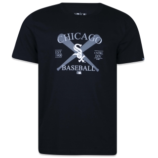 Camiseta Regular MLB Chicago White Sox Core Manga Curta Preta