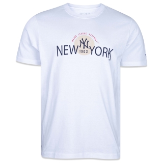 Camiseta Regular MLB New York Yankees Core Manga Curta Azul Marinho