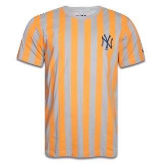Camiseta Regular MLB New York Yankees Vacation Listrada Manga Curta Laranja