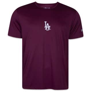 Camiseta Performance MLB Los Angeles Dodgers Manga Curta Vermelha
