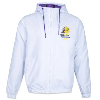 Jaqueta Corta Vento Windbreaker NBA Los Angeles Lakers NETO 78 Branca