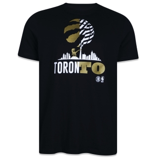 Camiseta Regular NBA NETO 78 Toronto Raptors Manga Curta Preta