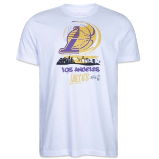 Camiseta Regular NBA NETO 78 Los Angeles Lakers Manga Curta Branca