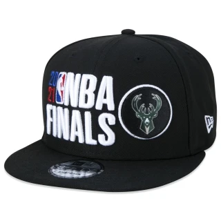 Boné 9FIFTY Snapback Aba Reta Milwaukee Bucks NBA Finals Oficial De Quadra 2021