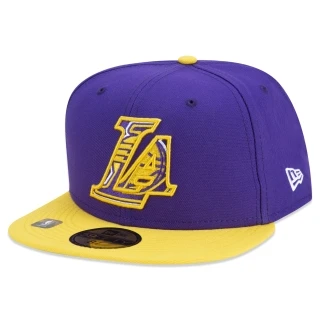 Boné 59FIFTY Los Angeles Lakers NBA Authentic Draft Series Aba Reta Roxo
