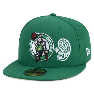 Boné 59FIFTY Boston Celtics Patchwork Aba Reta Verde