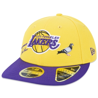 Boné 59FIFTY Low Profile Los Angeles Lakers x Staple Aba Pré Curvada Fitted