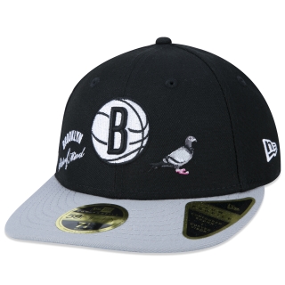 Boné 59FIFTY Low Profile Brooklyn Nets x Staple Aba Pré Curvada Fitted