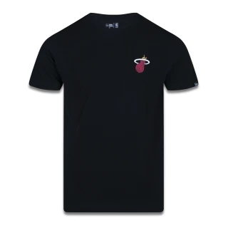 Camiseta Black Pack NBA Miami Heat Manga Curta Preta
