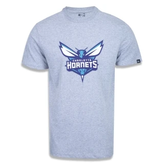 Camiseta Plus Size Regular Manga Curta Charlotte Hornets Logo