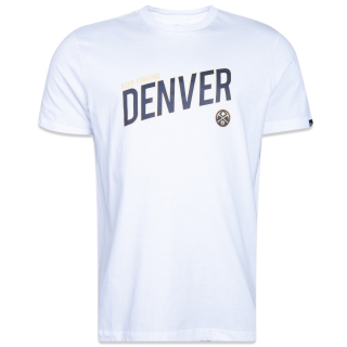 Camiseta Regular NBA Denver Nuggets Core Manga Curta Branca