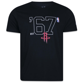 Camiseta Regular NBA Houston Rockets Core Manga Curta Preta