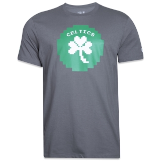 Camiseta Regular NBA Boston Celtics Tecnologic Manga Curta Cinza