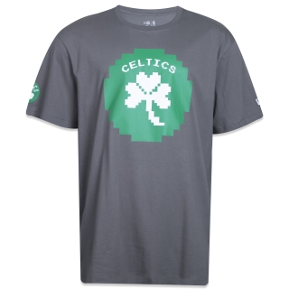 Camiseta Plus Size Regular NBA Boston Celtics Manga Curta Cinza