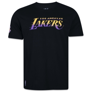 Camiseta Plus Size Regular NBA Los Angeles Lakers Manga Curta Preta