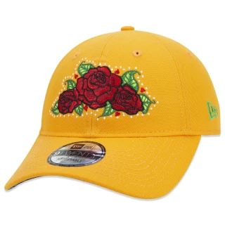 Boné 9TWENTY Dia Dos Mortos Rosas Aba Curva Amarelo