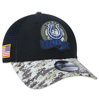 Boné 9FORTY Indianapolis Colts Salute To Service 2022 Trucker Aba Curva