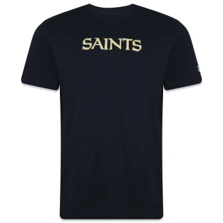 Camiseta Regular NFL New Orleans Saints Core Manga Curta Preta