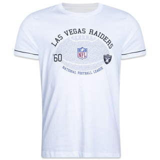 Camiseta Slim NFL Las Vegas Raiders Core Manga Curta Branca