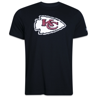Camiseta Regular NFL Kansas City Chiefs Tecnologic Manga Curta Preta