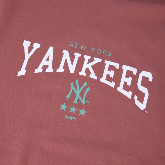 Camiseta Feminina Regular MLB New York Yankees Manga Curta Vermelha